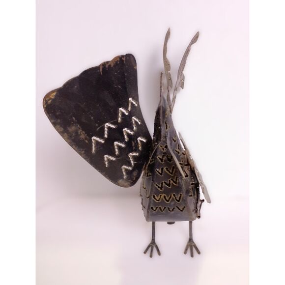 Vintage Rustic Metal Rooster Chicken Handmade Outdoor Tealight Candle Holder - Picture 7 of 15